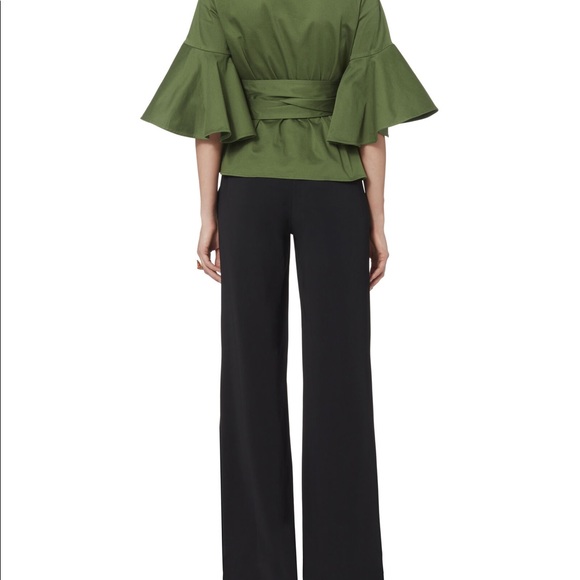 Alexis Kiera Poplin Wrap Top. Olive/Army. Size Large. Intermix - Picture 12 of 13